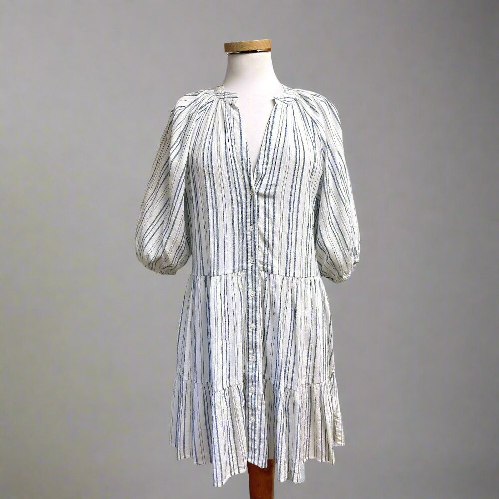 Apiece Apart blue and white striped Las Alturas dress, size XS